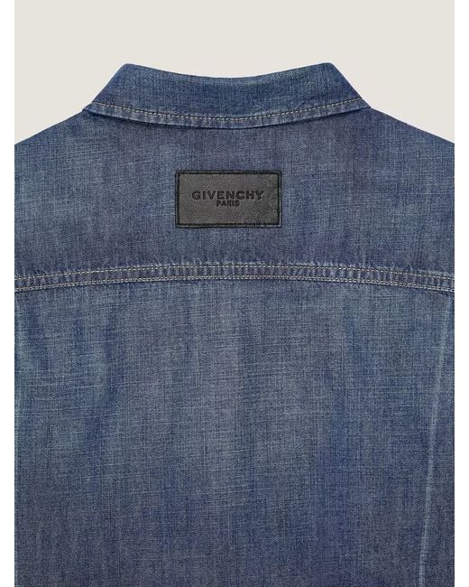 Givenchy Blue Long-Sleeved Denim Shirt for men