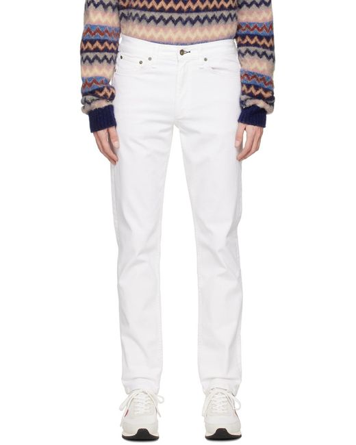 Rag & Bone White Belt-Loop Jeans for men