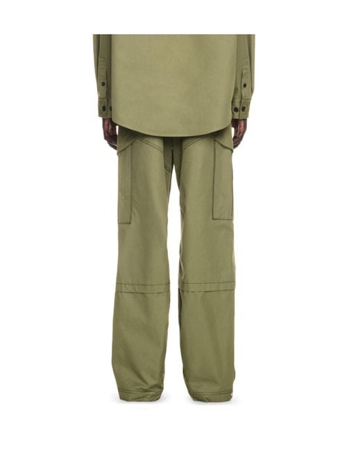 Off-White c/o Virgil Abloh Green Logo Embroidered Straight Leg Pants for men