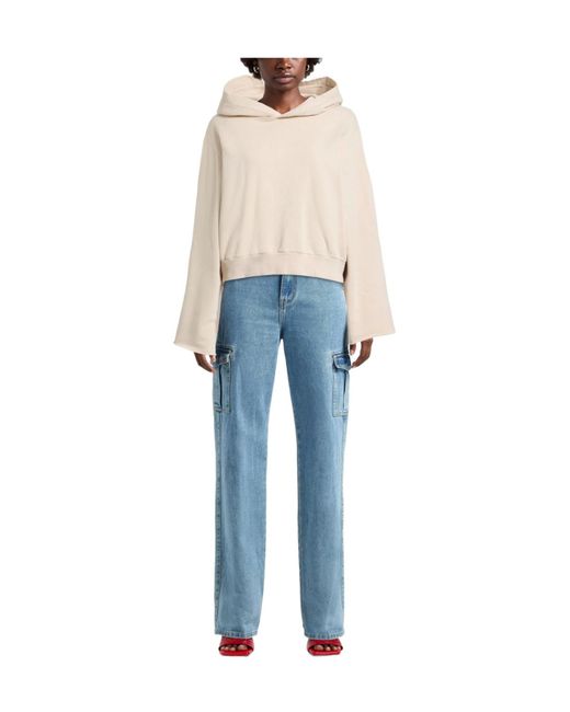 MM6 by Maison Margiela Natural Solidcolor Hooded Sweatshirt