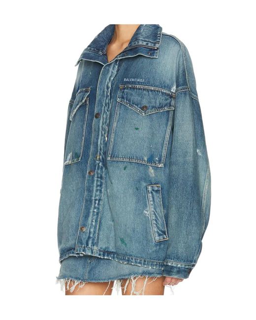 Balenciaga Blue Long-Sleeved Denim Jacket
