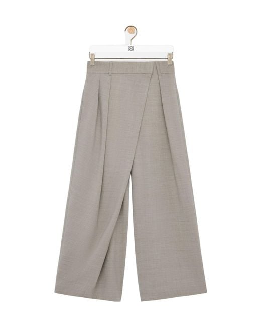Loewe Gray Pleated Wrap Trousers