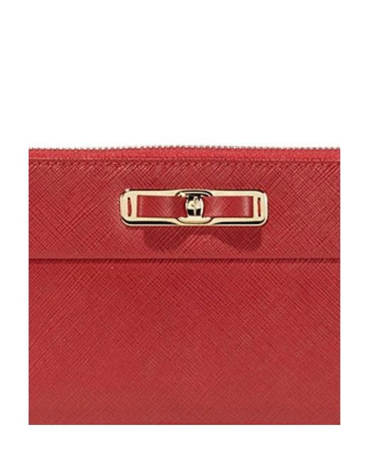 Ferragamo Red Logo Details Wallet