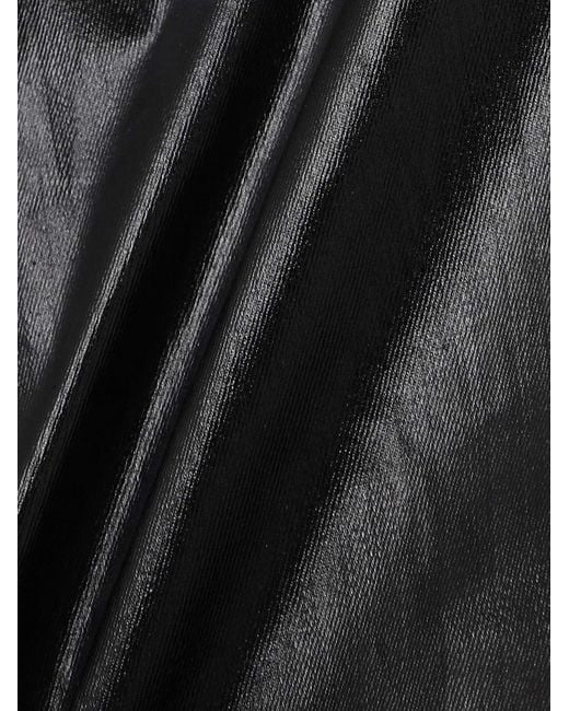 Rick Owens Black Coated-Denim Bustier Mini Dress