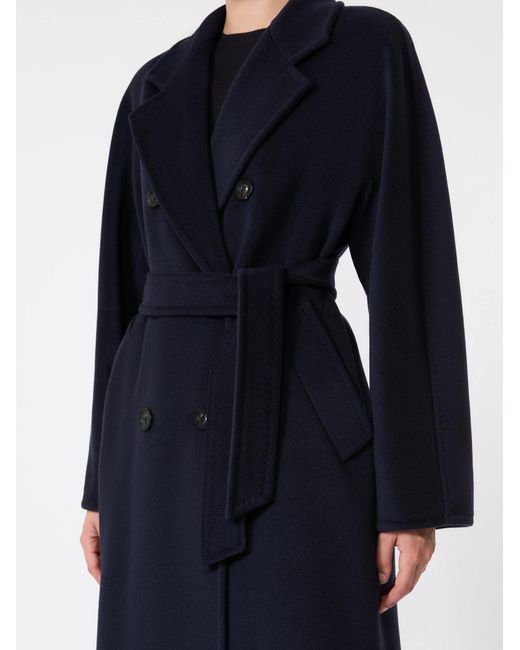 Max Mara Blue Madame Belted Double-Breasted Coat