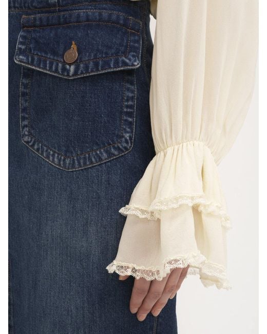 Chloé Blue Chloé Denim Midi Skirt