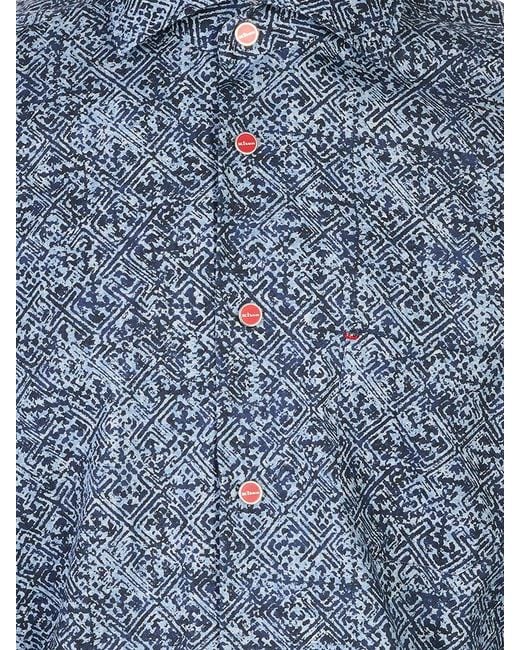 Kiton Blue Long-Sleeved Shirt for men