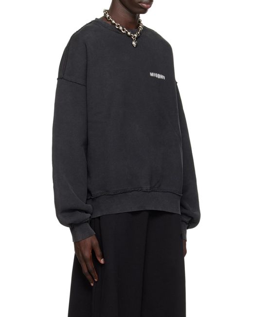 M I S B H V Black Community Crewneck Sweatshirt for men