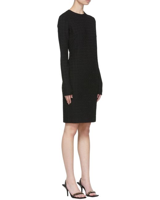 Givenchy Black 4G Jacquard Long-Sleeved Dress