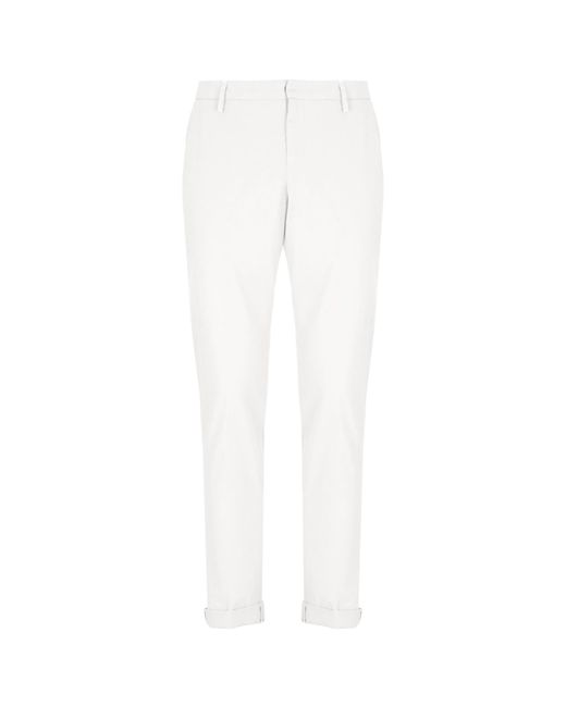 Dondup White Slim Fit Pants for men
