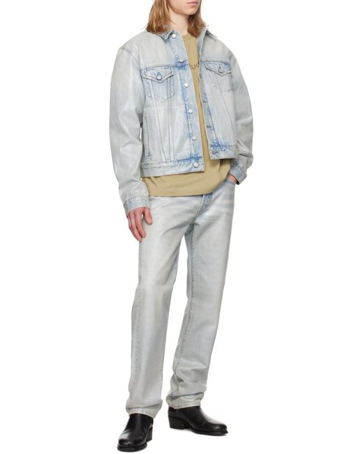 Acne Blue Collared Button-Up Denim Jacket
