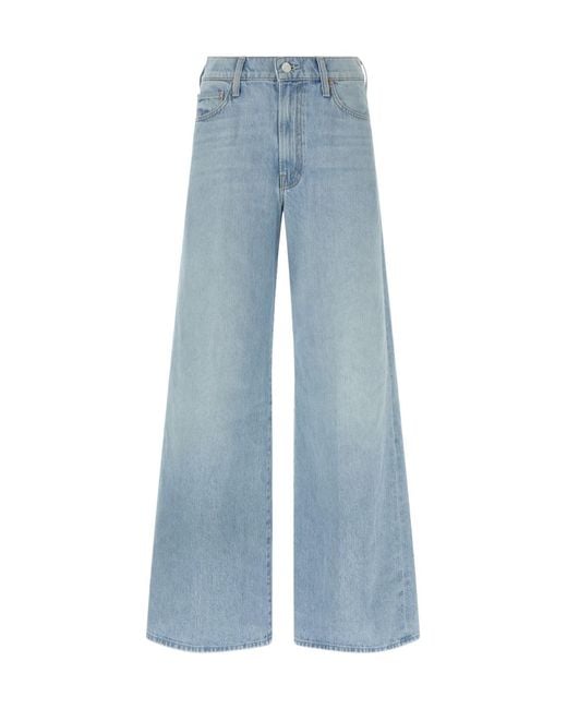 Mother Blue The Ditcher Roller Wide-Leg Jeans
