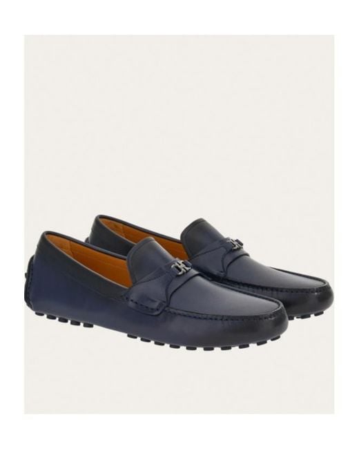 Ferragamo Black Logo Love Shoes for men