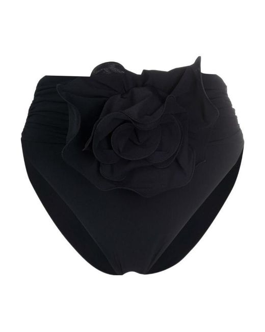 Magda Butrym Black High-Waist Flower Patch Swim Bottom