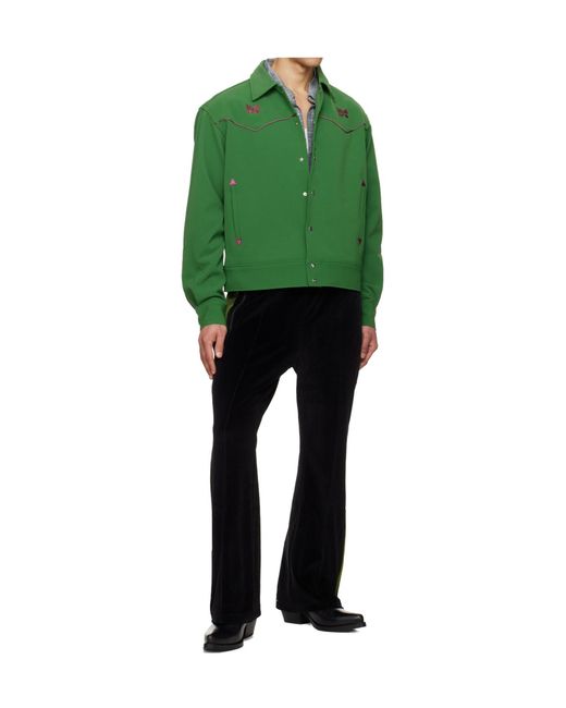 Needles Green Piping Long-Sleeved Casual Jacket for men