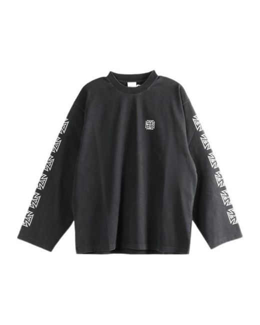 Vetements Black Biker Cross Logo Long-Sleeved T-Shirt for men