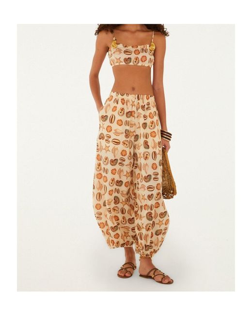 Farm Rio Metallic Sand Marine Shells Balloon Pants