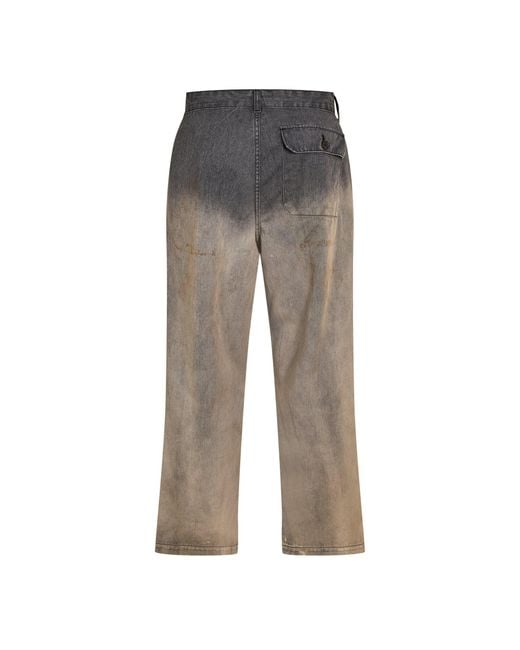 Our Legacy Gray Gradient Color Denim Long Pants for men