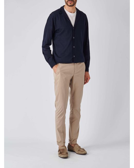 Ballantyne Blue Roll-Neck Long Sleeved Cardigan for men