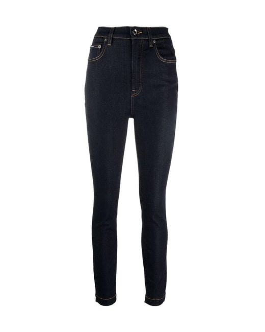Dolce & Gabbana Blue High-Waisted Cropped Jeans