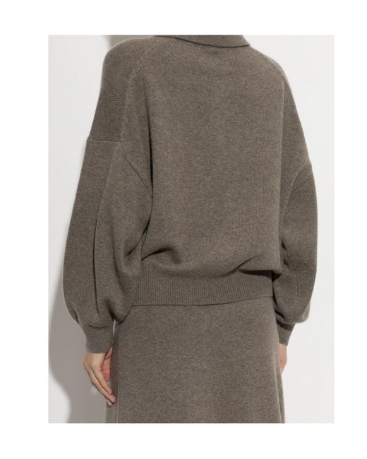 Lisa Yang Gray Etta Knitted Polo Shirt