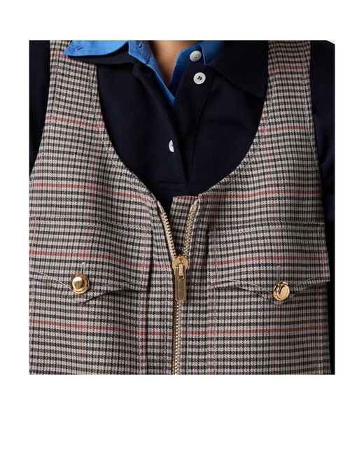 Miu Miu Gray Checked Dress