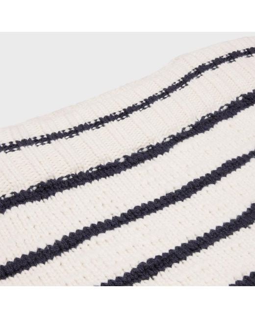 Céline White Boat Neck Jumper