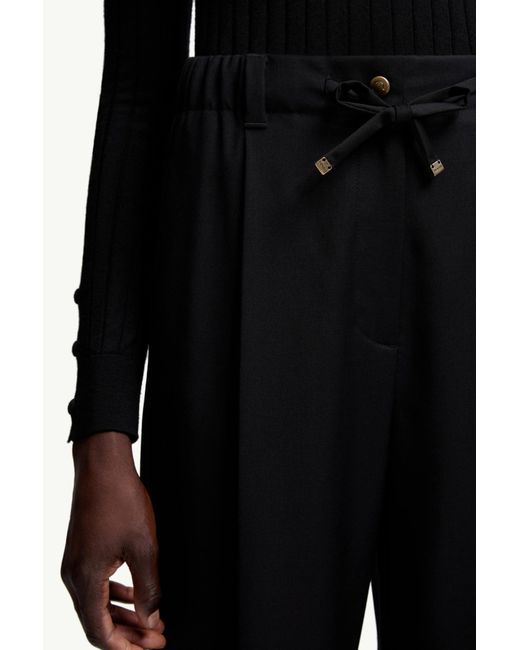 Moncler Black Wool Gabardine Tailored Trousers