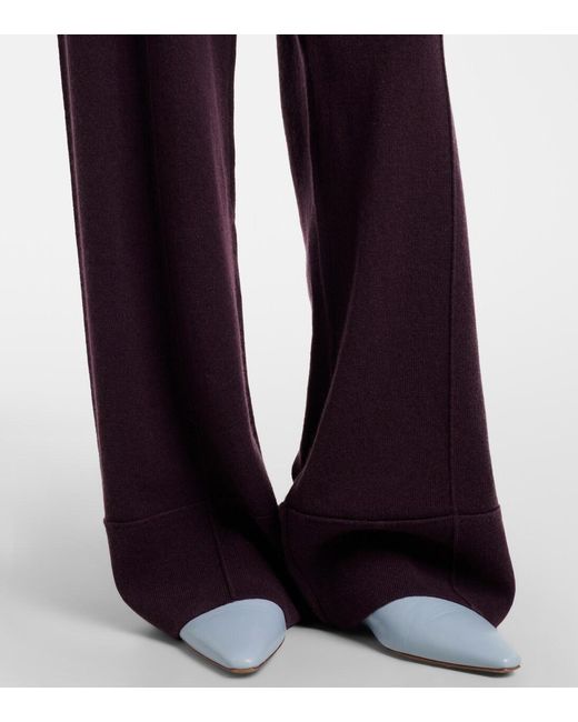 Jardin Des Orangers Purple Wool And Cashmere Wide-Leg Pants
