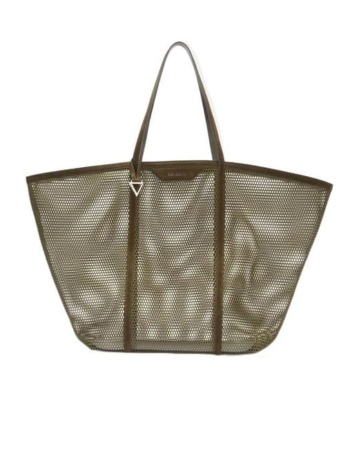 The Attico Green The Via Del Mare Mesh Tote Bag