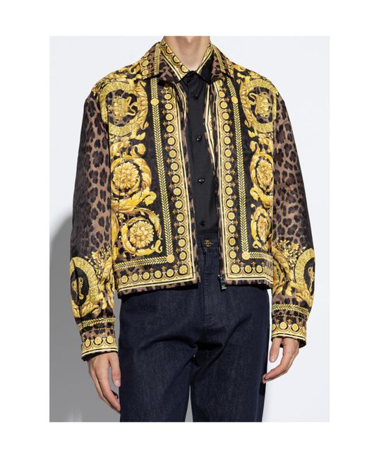 Versace Yellow Patterned Jacket for men