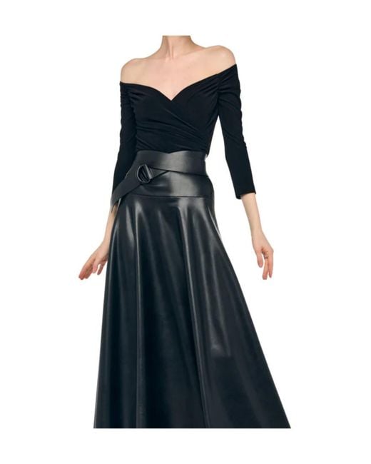 Norma Kamali Black Sweetheart Neckline Bodysuit