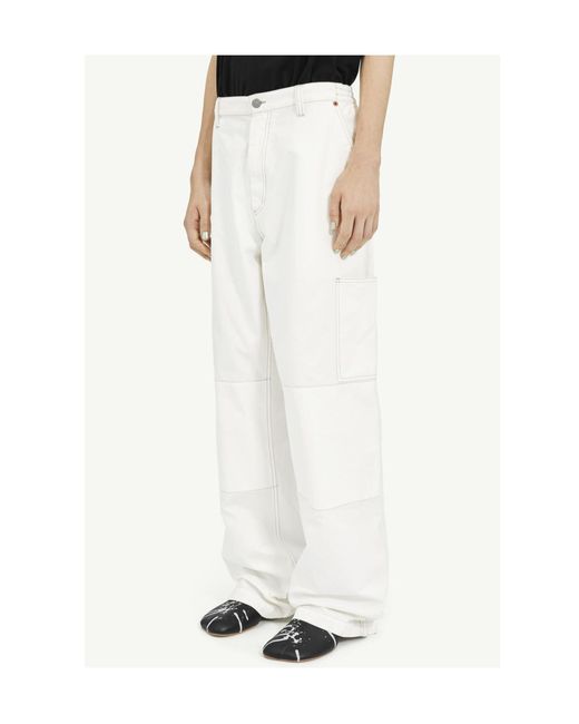 MM6 by Maison Margiela White Numeric Signature Trousers for men