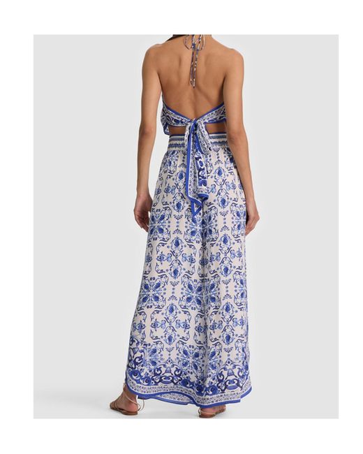 Alice + Olivia Blue Frenchie Handkerchief Halter Top
