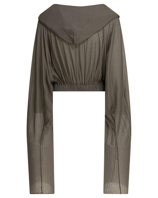 Rick Owens Green Hooded T-Shirt