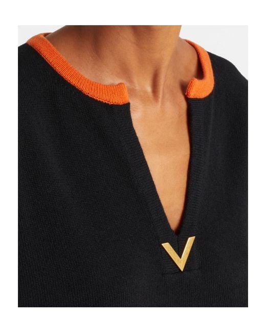 Valentino Black Vgold Virgin Wool Sweater