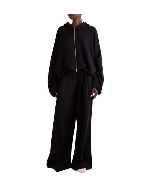 Dries Van Noten Black Cotton-Jersey Zip-Up Hoodie