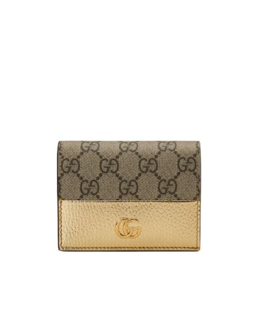 Gucci Natural Gg Marmont Leather Wallet