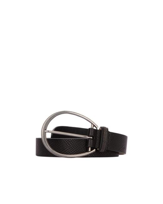 Brunello Cucinelli Black Buckle Leather Belt
