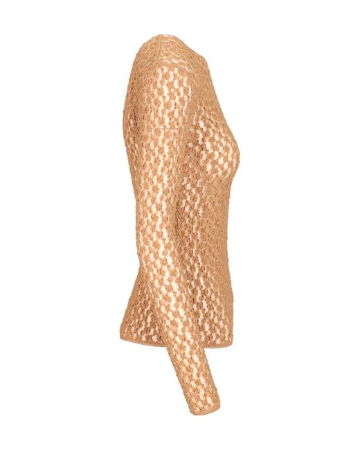 Isabel Marant Brown Gaelle Long-Sleeved Lace Top