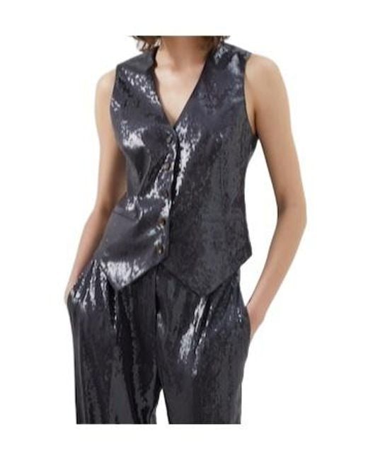 Brunello Cucinelli Blue Sequin-Detail Single-Breasted Waistcoat