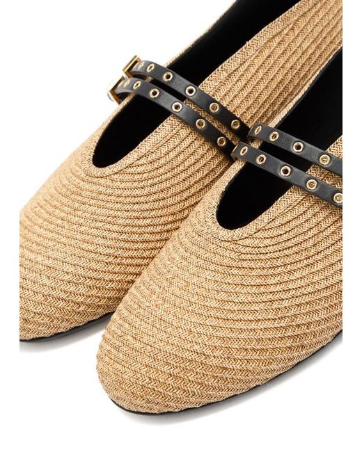 Alaïa Natural Raffia Ballet Flats