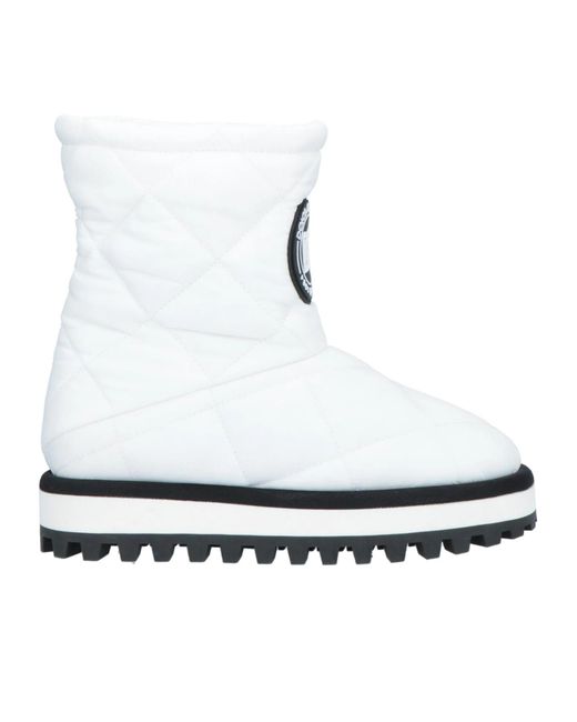 Dolce & Gabbana White Padded Ankle Boots