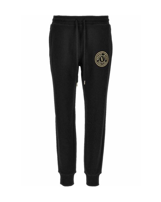 Versace Jeans Black V-Emblem Track Trousers