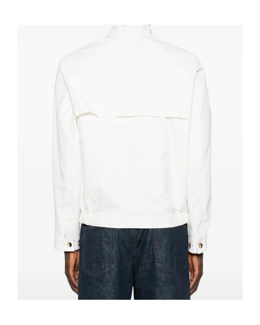 Brunello Cucinelli White Water-Resistant Gabardine Outerwear Jacket for men