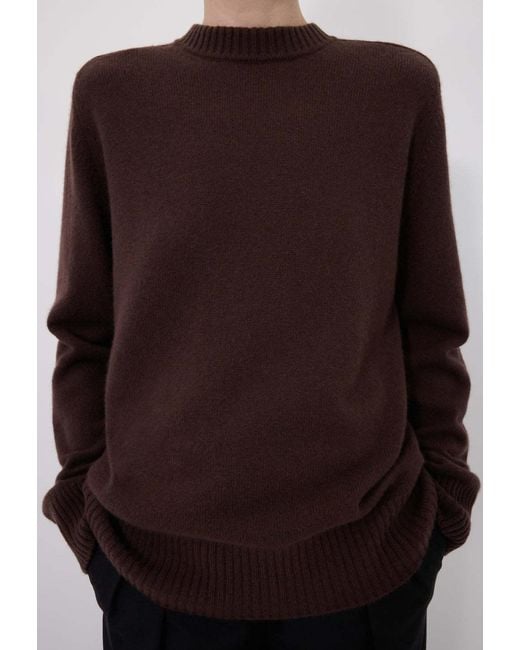 Loulou de Saison Brown Ribbed Crewneck Knitwear
