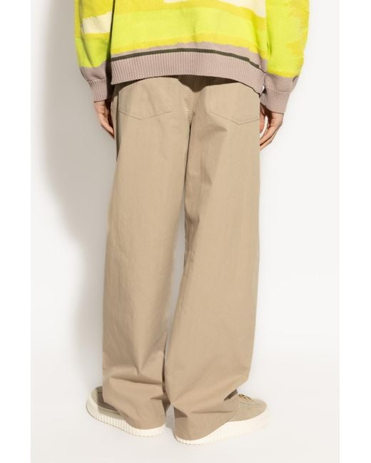 Moschino Natural Mid-Rise Wide-Leg Trousers for men