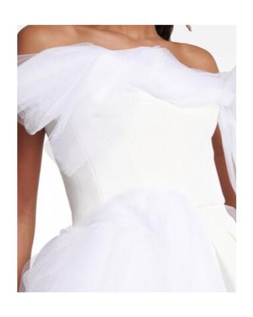 Maticevski White Evermore Strapless Tulle Minidress