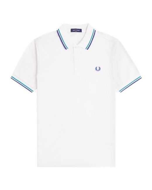 Fred Perry White Twin Tipped Polo Shirt for men