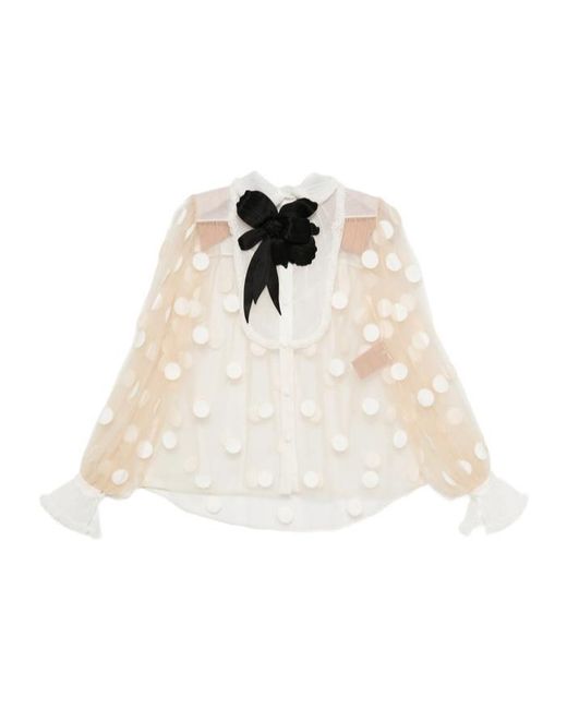 Valentino White Polka Dot Pattern Shirt